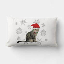 Almofada Lombar Floco de neve Meow Travesseiro de Natal, 2 Lados