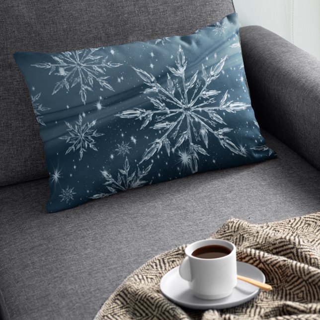 Almofada Lombar Flocos de neve de vidro Azul escuro (Criador carregado)