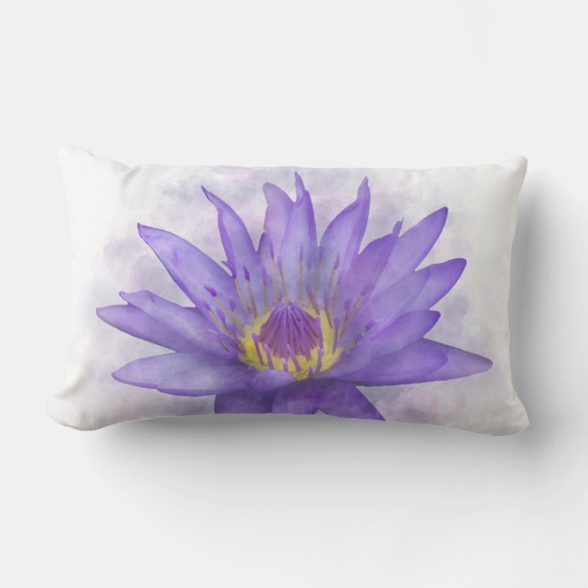 Almofada Lombar Flor aquática púrpura 7 (Frente)