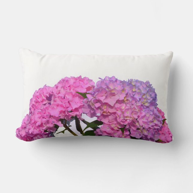 Almofada Lombar Flor azul-roxo, rosa-elegante (Frente)