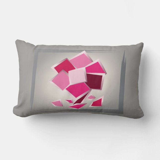 Almofada Lombar flor de abstrato fuchsia (Frente)