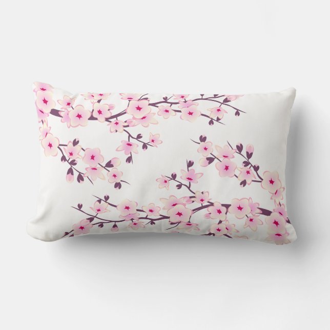 Almofada Lombar Flor de Cerejeira Rosa (Sakura) (Frente)