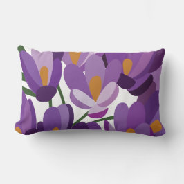 Almofada Lombar Flor de Crócus Roxo