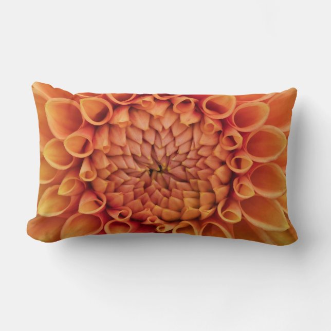 Almofada Lombar Flor de Dália Laranja Central (Frente)