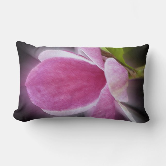 Almofada Lombar flor de magnólia rosa (Frente)