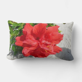 Almofada Lombar Flor Red Double Hibiscus