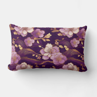 Almofada Lombar Floral Asiática Vibrante e Ousada