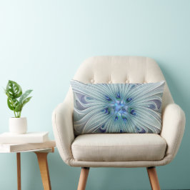 Almofada Lombar Floral Beauty Abstrato Modern Blue Pastel Flower