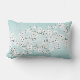 Almofada Lombar Floral Cherry Blossoms Mint White