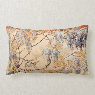 Almofada Lombar Floral com pássaros