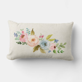 Almofada Lombar Floral de aquarela