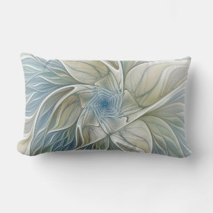 Almofada Lombar Floral Dream Pattern Abstrato Blue Khaki Fractal