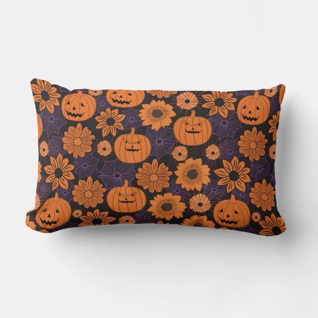 Almofada Lombar Floral Halloween (Frente)