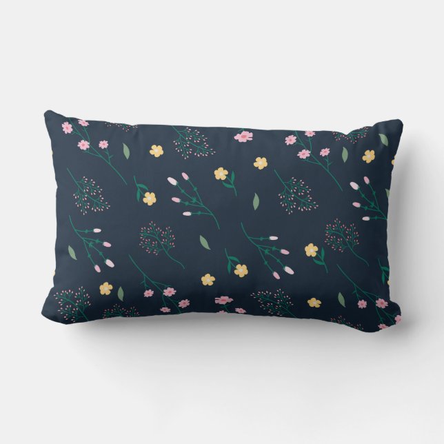 Almofada Lombar Floral Pattern Flower Bloom 13" x 21" (Verso)