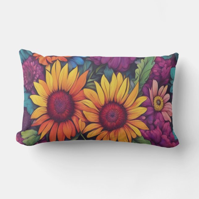 Almofada Lombar Floral Sunflower #212 - (Frente)