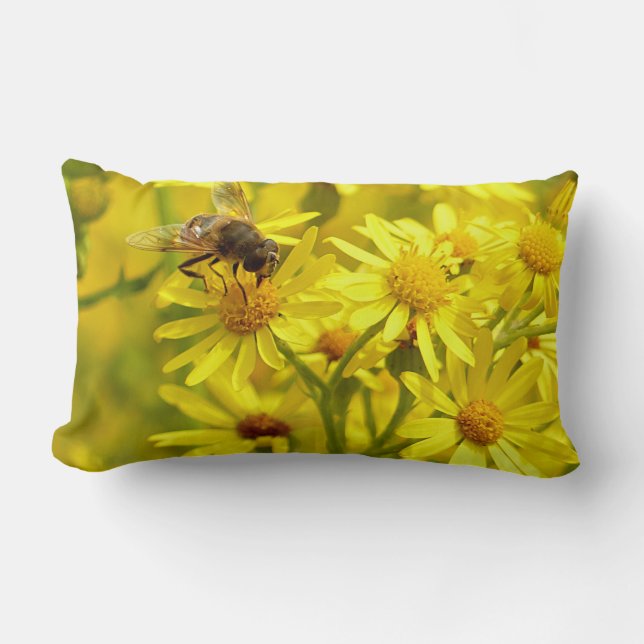 Almofada Lombar Flores amarelas e um Travesseiro decorativo decora (Frente)