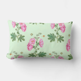 Almofada Lombar Flores Cor-de-Fundo Verde Claro