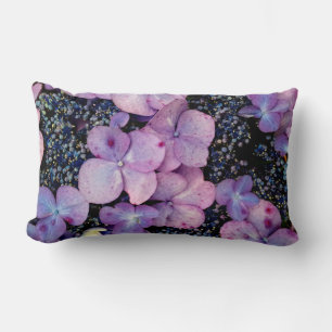 Almofada Lombar Flores de Hydrangea Roxo - TRAVESSEIRO LUMBAR