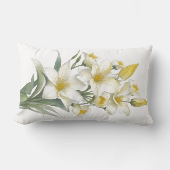 Almofada Lombar Flores de Lily Amarelas (Frente)