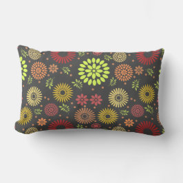 Almofada Lombar Flores de queda coloridas em tons quentes