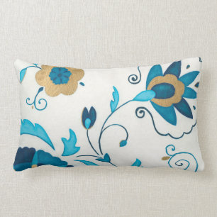 Almofada Lombar Flores Indígenas com Fundo Branco