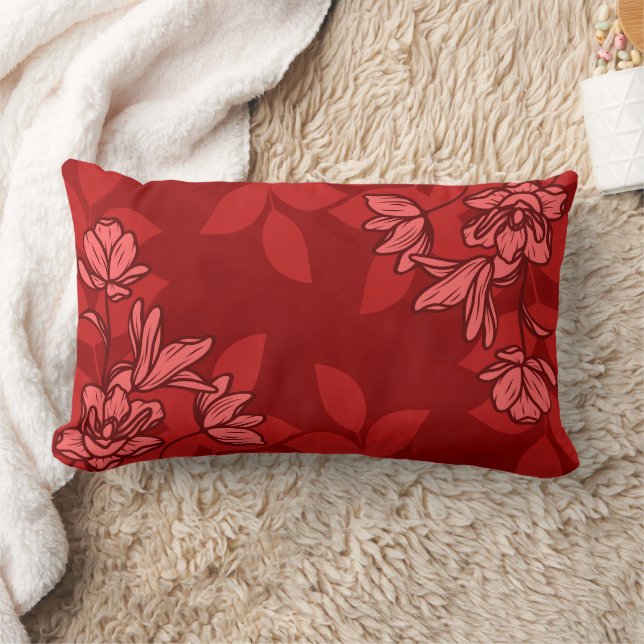 Almofada Lombar Flores Modernas E Folhas (Cobertor)
