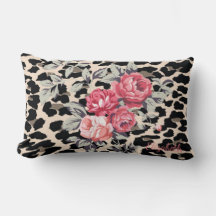 Flores Modernas Fofas em Impressão de Leopardo-Per