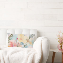 ALMOFADA LOMBAR FLORES PASTÉIS BONITAS MODERNAS