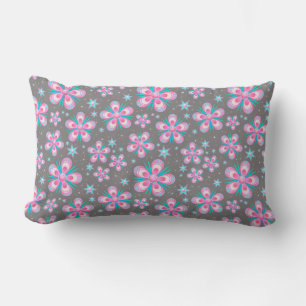 Almofada Lombar Flores rosa Paisley 60s