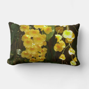 Almofada Lombar Flores Tropicais das Orquídeas Amarelas