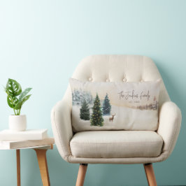 Almofada Lombar Floresta de inverno decorativa personalizada