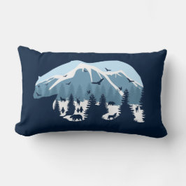 Almofada Lombar Floresta de Urso de Montanha Coberto de Neve Natur