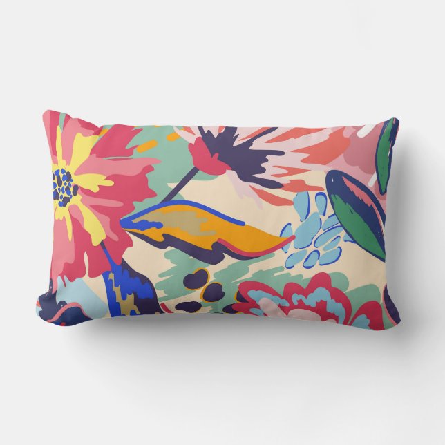 Almofada Lombar Floresta e rosas (Frente)