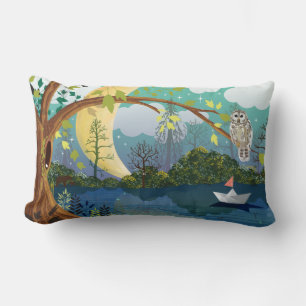 Almofada Lombar Floresta Rio Ilustrado Infantil
