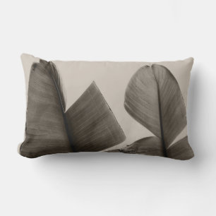 Almofada Lombar Folhas de árvores da banana na Sepia