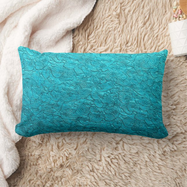 Almofada Lombar Folhas Turquesa Bonitas (Cobertor)
