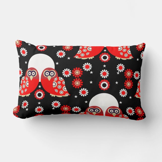 Almofada Lombar Folk Art Owl (Frente)