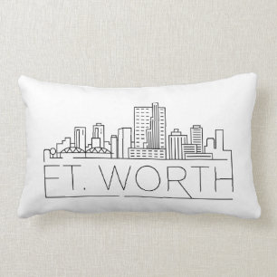 Almofada Lombar Fort Worth, Texas Skyline Lumbar Travesseiro