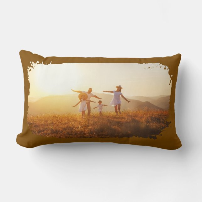 Almofada Lombar Foto da Borda do Grunge Moderno Brown (Frente)