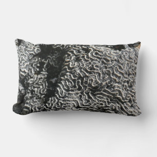 Almofada Lombar Foto da natureza do Abstrato Black and White Coral