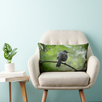 Almofada Lombar Foto De Pássaro Gato Em Um Travesseiro decorativo