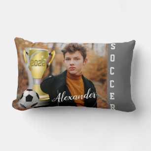 Almofada Lombar Foto e nome do futebol da Cinza moderna