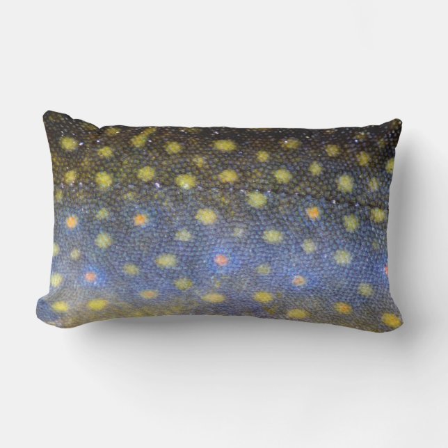 Almofada Lombar Fotografia do Brook Trout Scales (Frente)