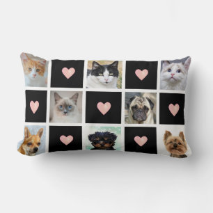 Almofada Lombar Fotos personalizadas de gatos e cães com coração e