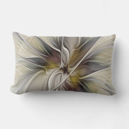 Almofada Lombar Fractal Floral, Flor Fantasia com Cores da Terra