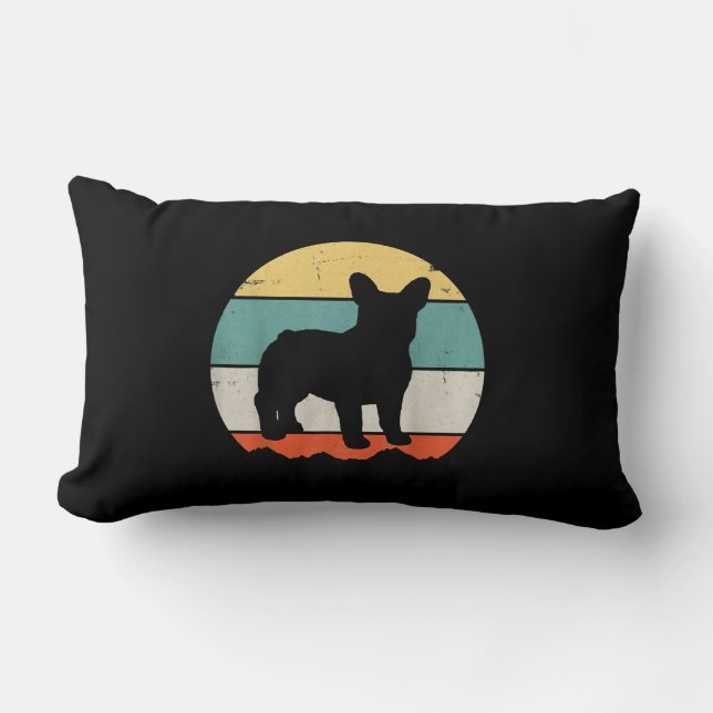Almofada Lombar French Gift | Presente para o Bulldog Francês Vint (Frente)