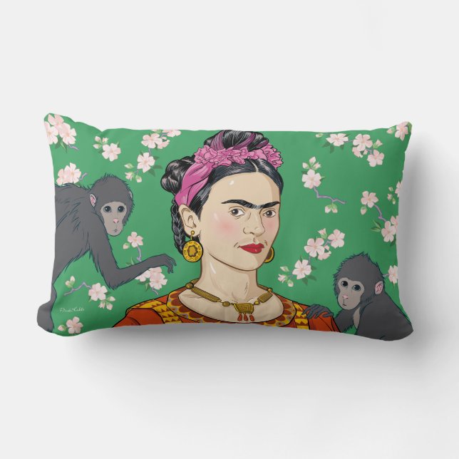 Almofada Lombar Frida Kahlo Monkey Graphic (Frente)