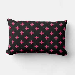 Almofada Lombar Fuchsia polka cruza a preto