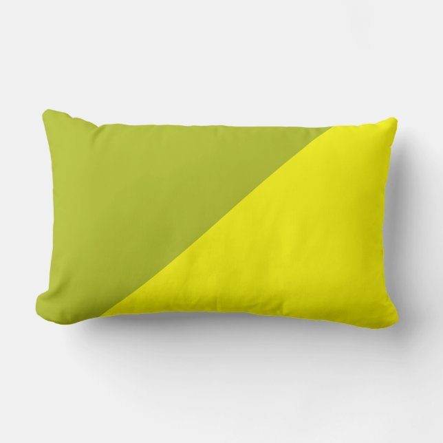 Almofada Lombar Fundo de Cor Sólida Verde Amarelo e Ácido (Frente)