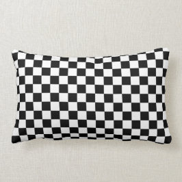 Almofada Lombar Fundo do Quadro de Verificação Preto e Branco
